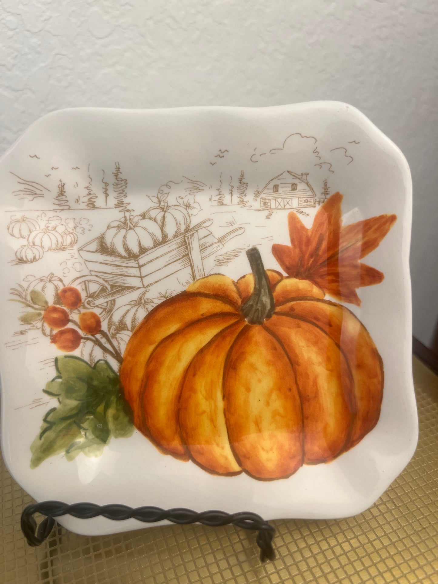 Pumpkin Themed Ceramic Soap Dish